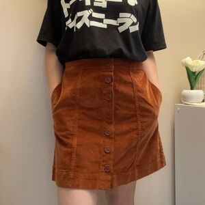 Knox Rose Rust Button-Up Mini Skirt